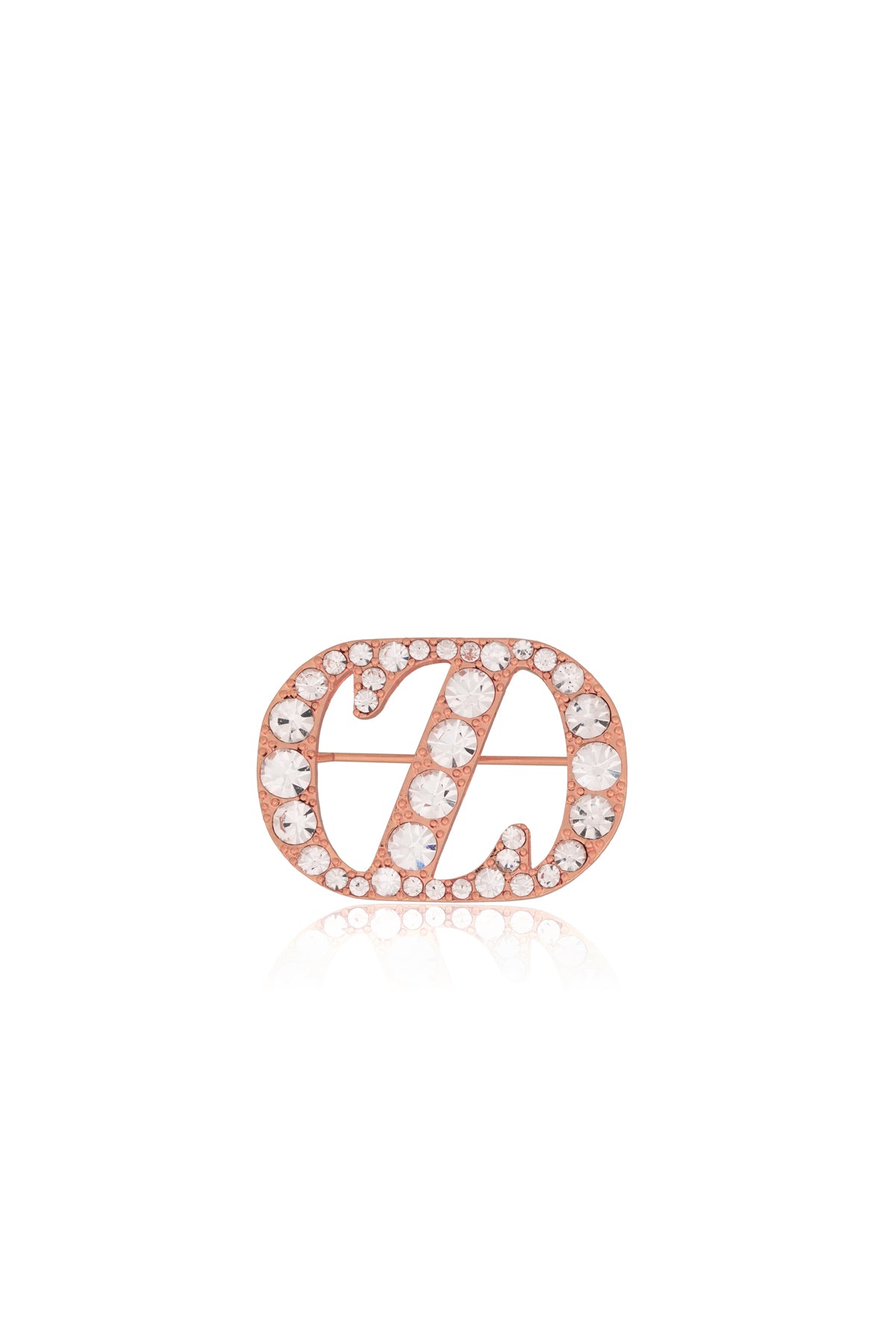 Zinitial Big Stone Brooch - Coral