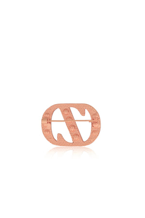 Zinitial Big Stone Brooch - Coral