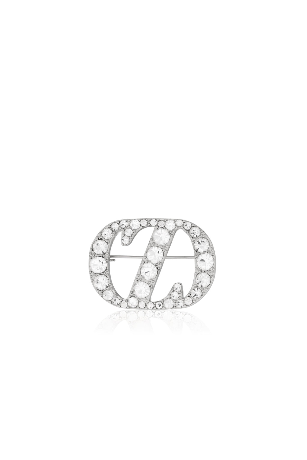 Zinitial Big Stone Brooch - Silver
