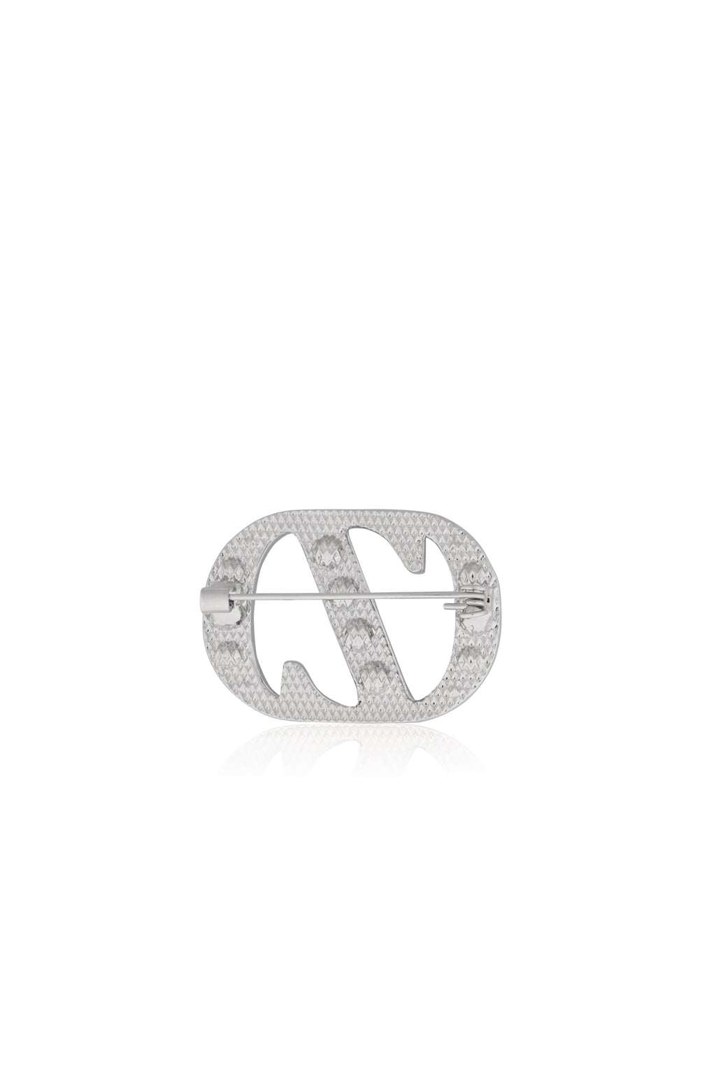 Zinitial Big Stone Brooch - Silver
