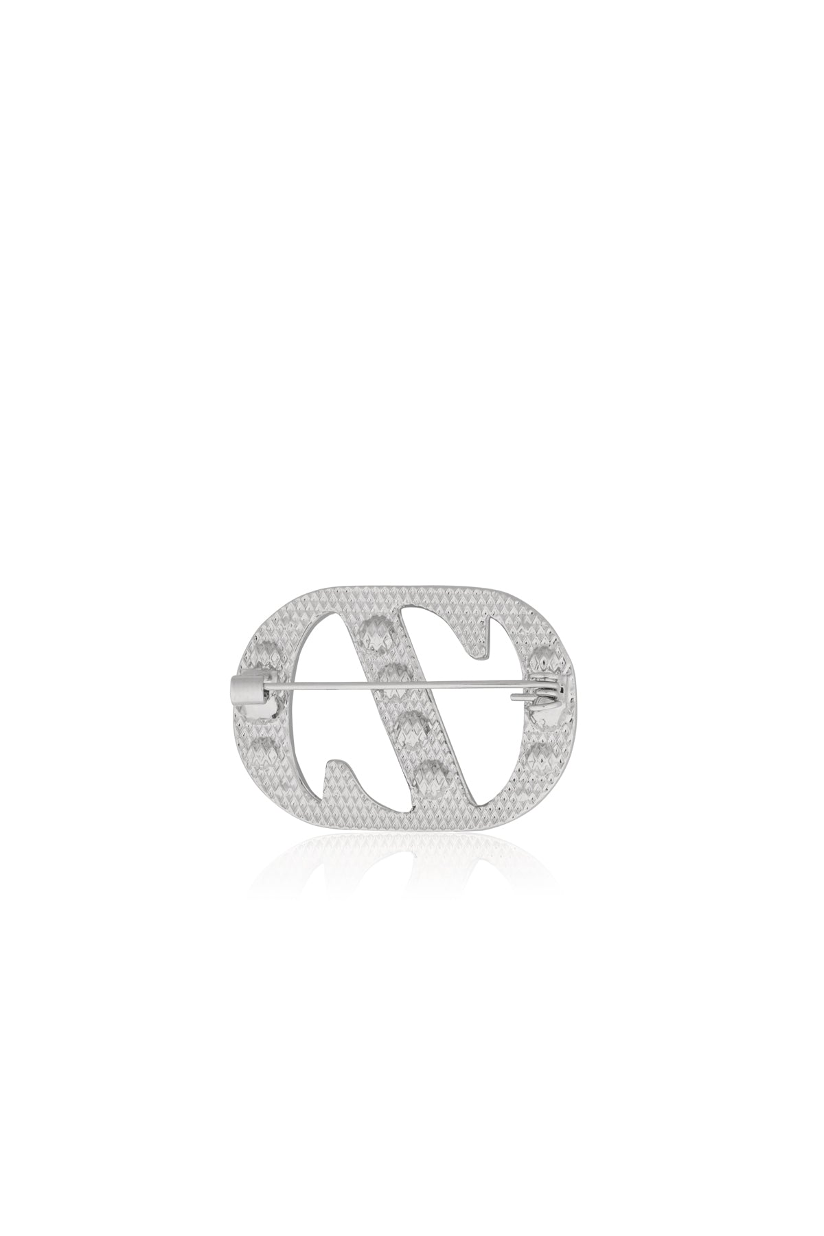 Zinitial Big Stone Brooch - Silver