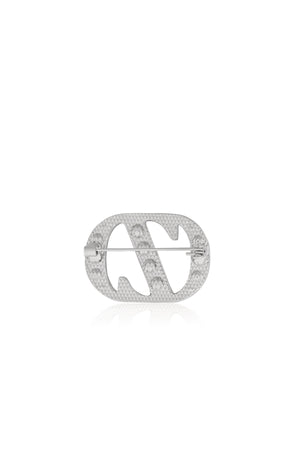 Zinitial Big Stone Brooch - Silver