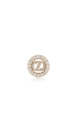 Zinitial Brooch - Gold Crystal