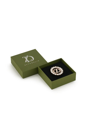 Zinitial Brooch - Gold Crystal