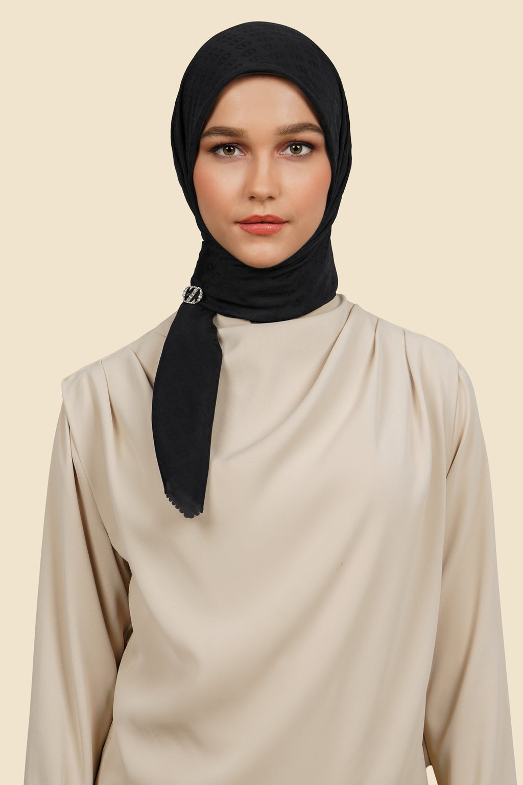 Zinitial Jacquard Scarf - Black Onyx