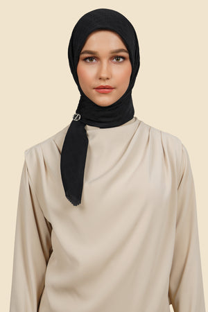 Zinitial Jacquard Scarf - Black Onyx