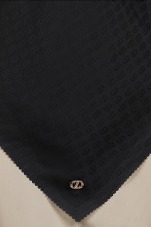 Zinitial Jacquard Scarf - Black Onyx