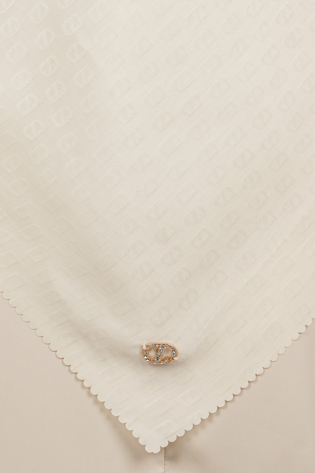 Zinitial Jacquard Scarf - Coconut Milk