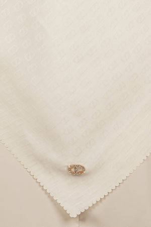 Zinitial Jacquard Scarf - Coconut Milk