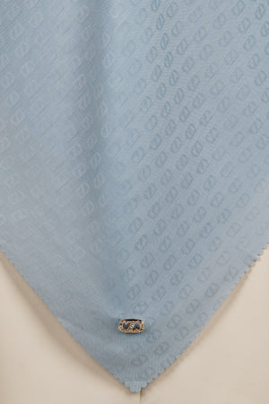 Zinitial Jacquard Scarf - Dusty Blue