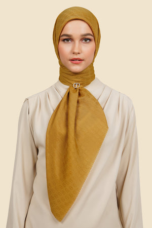 Zinitial Jacquard Scarf - Harvest Gold