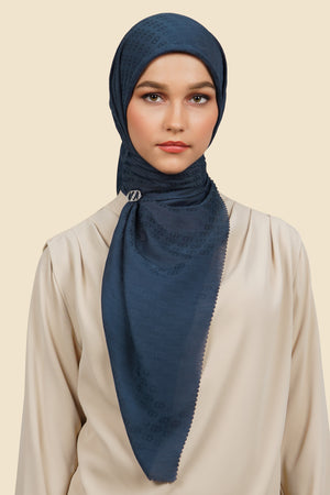 Zinitial Jacquard Scarf - Moonlit Ocean