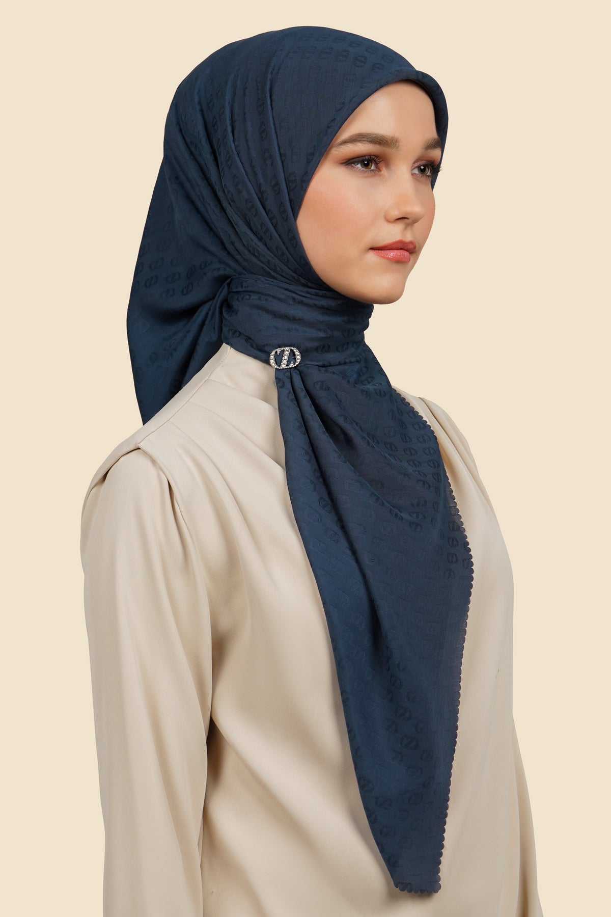 Zinitial Jacquard Scarf - Moonlit Ocean