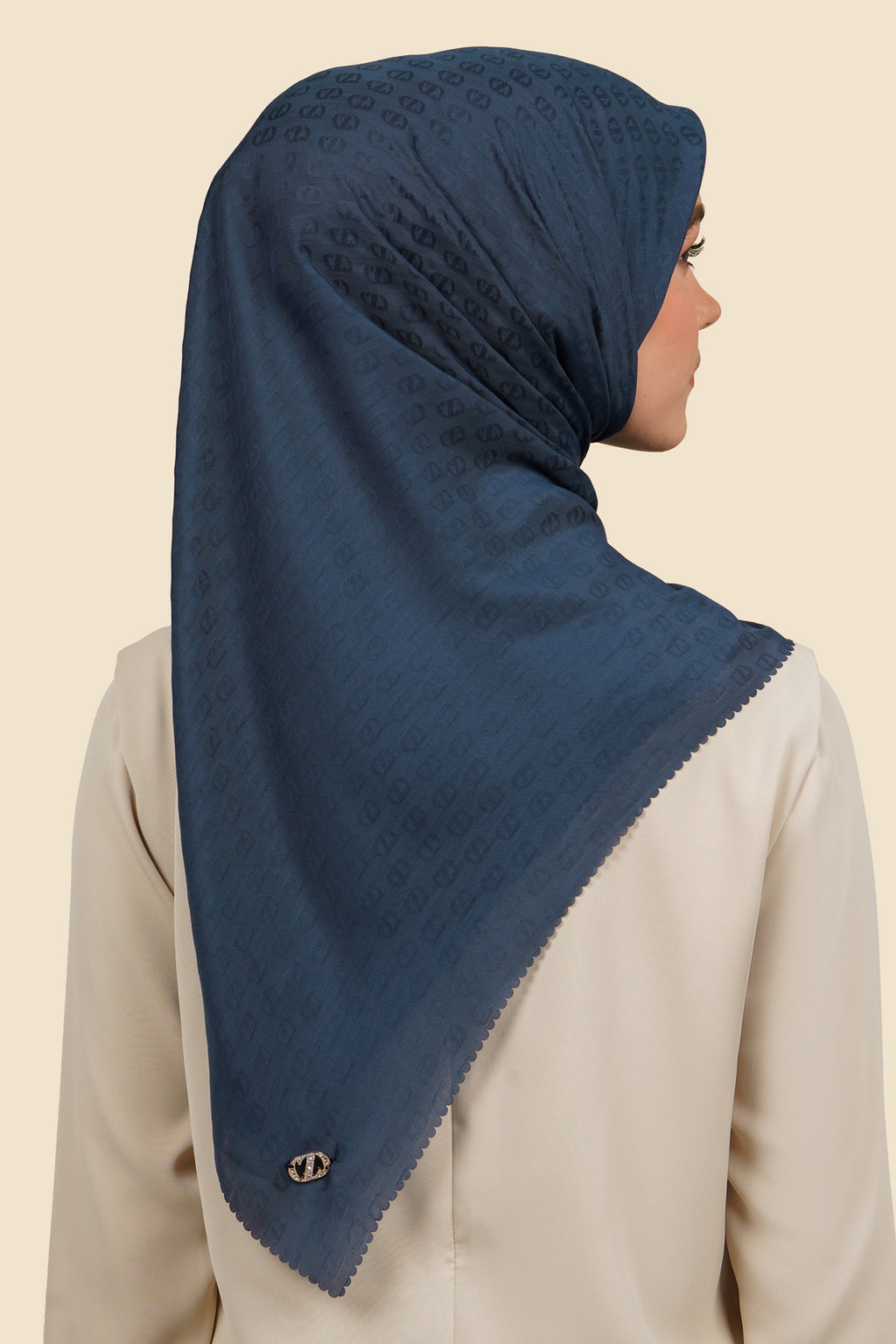 Zinitial Jacquard Scarf - Moonlit Ocean