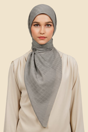 Zinitial Jacquard Scarf - Mourning Dove