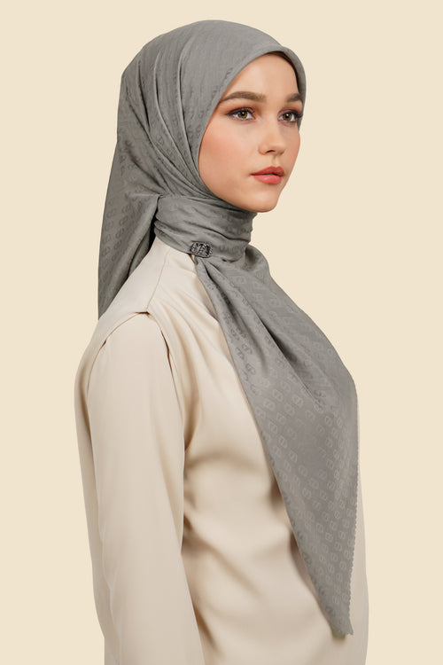 Zinitial Jacquard Scarf - Mourning Dove