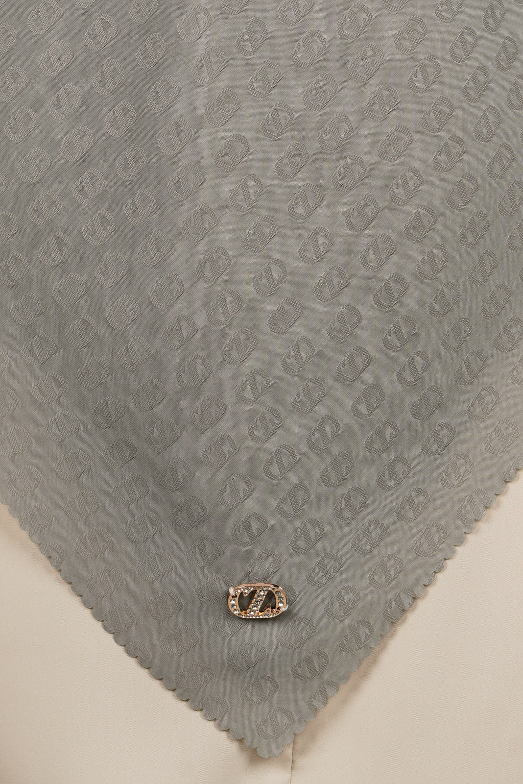 Zinitial Jacquard Scarf - Mourning Dove