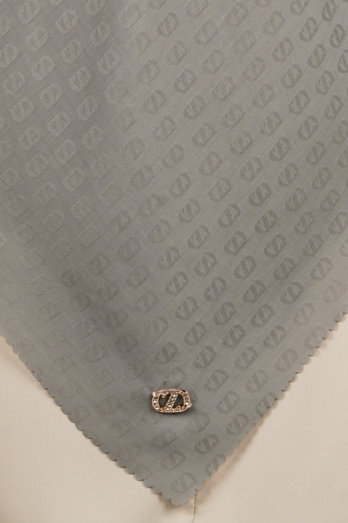 Zinitial Jacquard Scarf - Mourning Dove