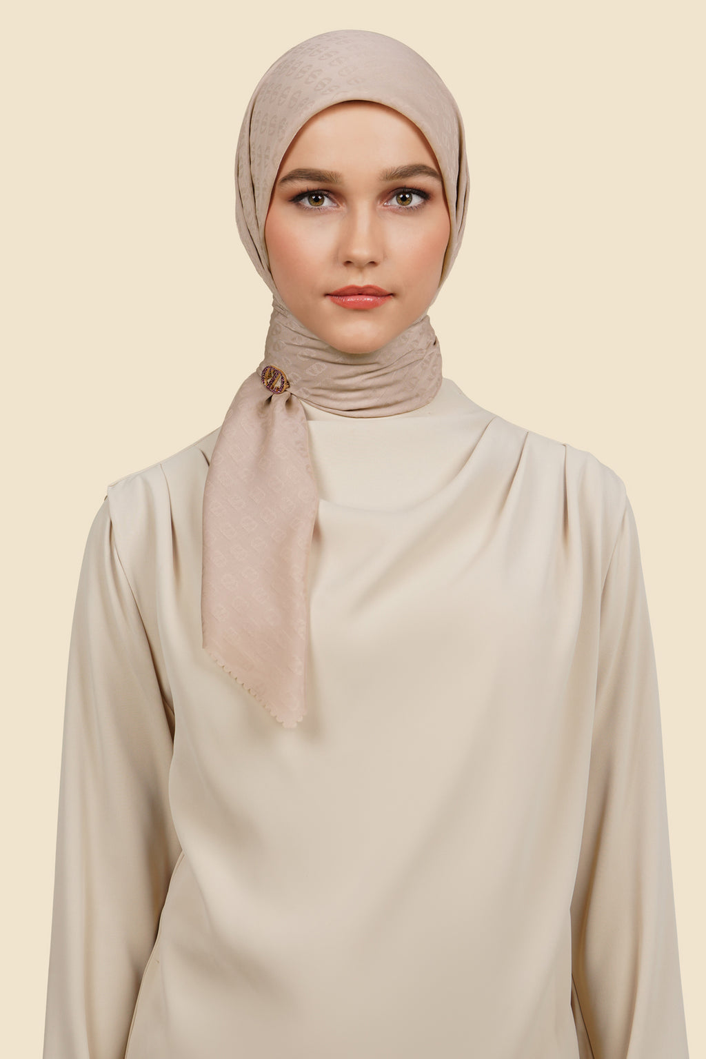 Zinitial Jacquard Scarf - Mushroom