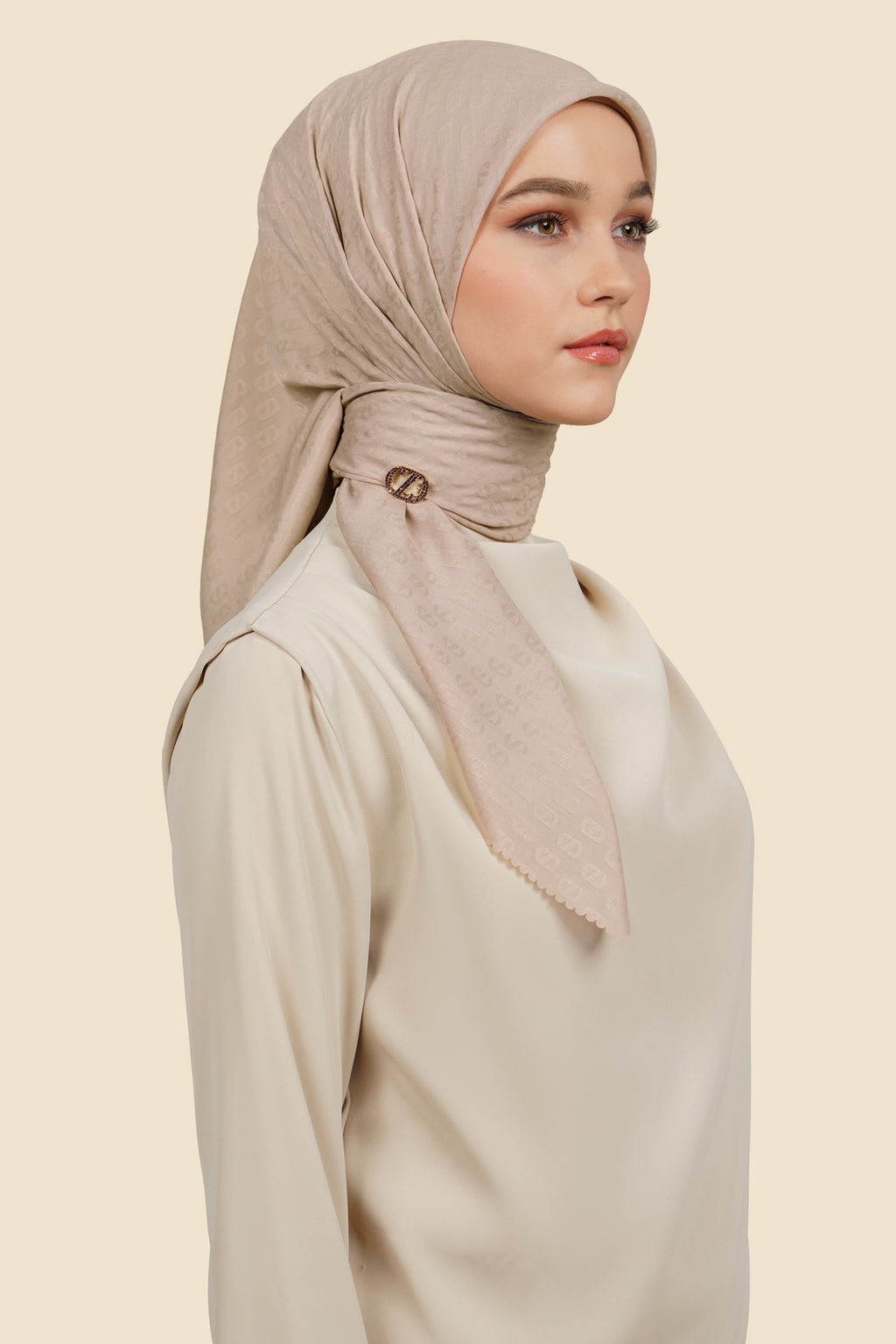 Zinitial Jacquard Scarf - Mushroom