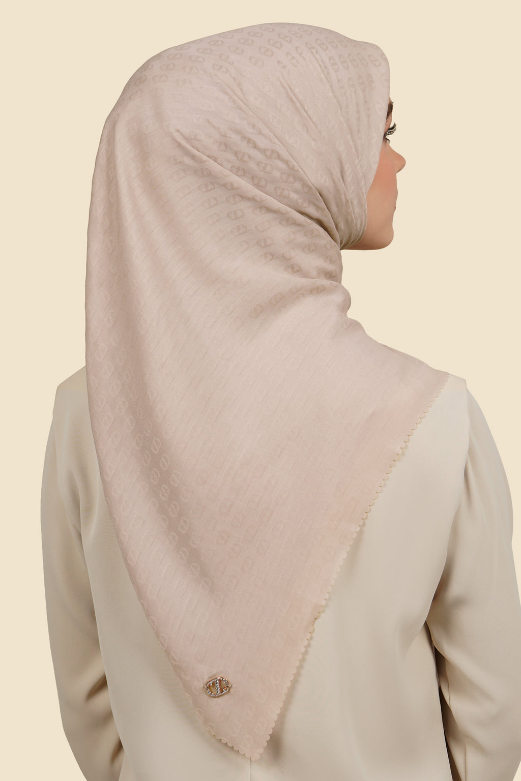 Zinitial Jacquard Scarf - Mushroom