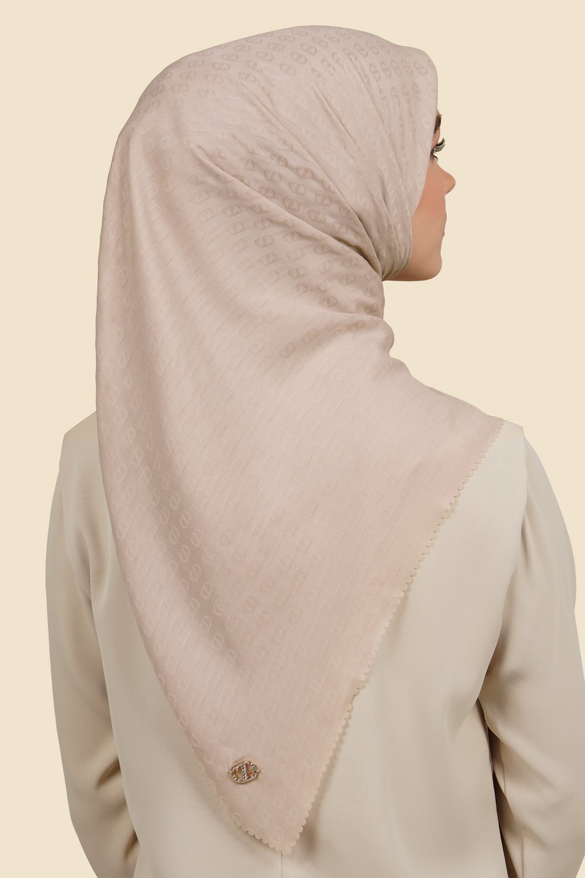 Zinitial Jacquard Scarf - Mushroom