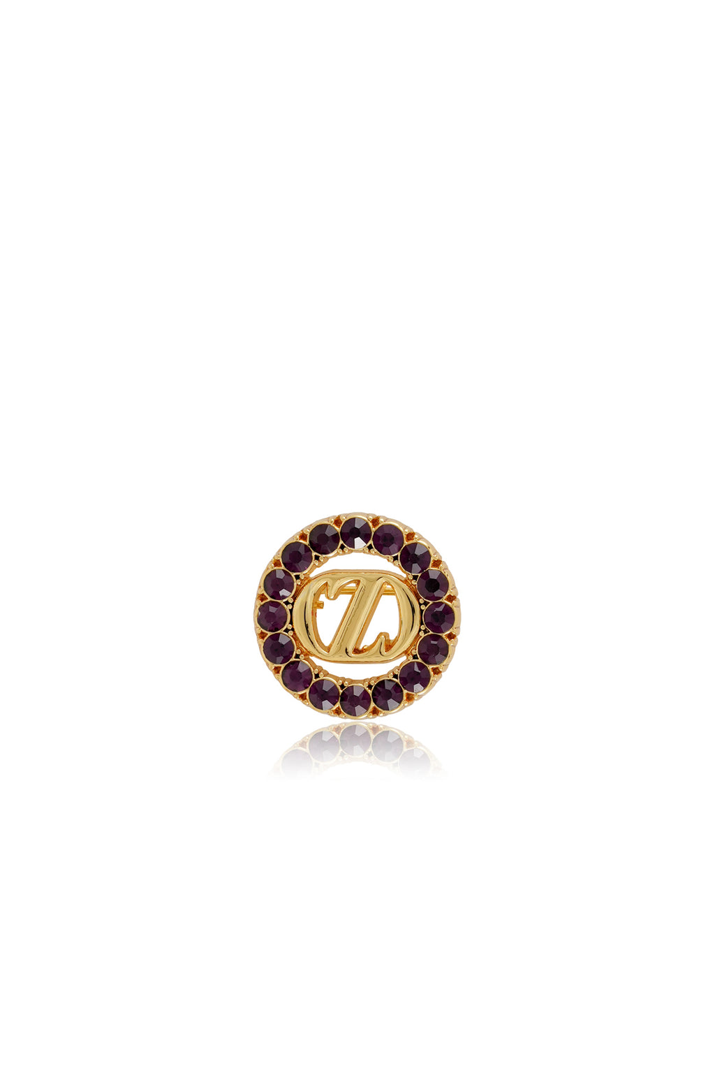 Zinitial Pin Brooch - Amethyst Gold