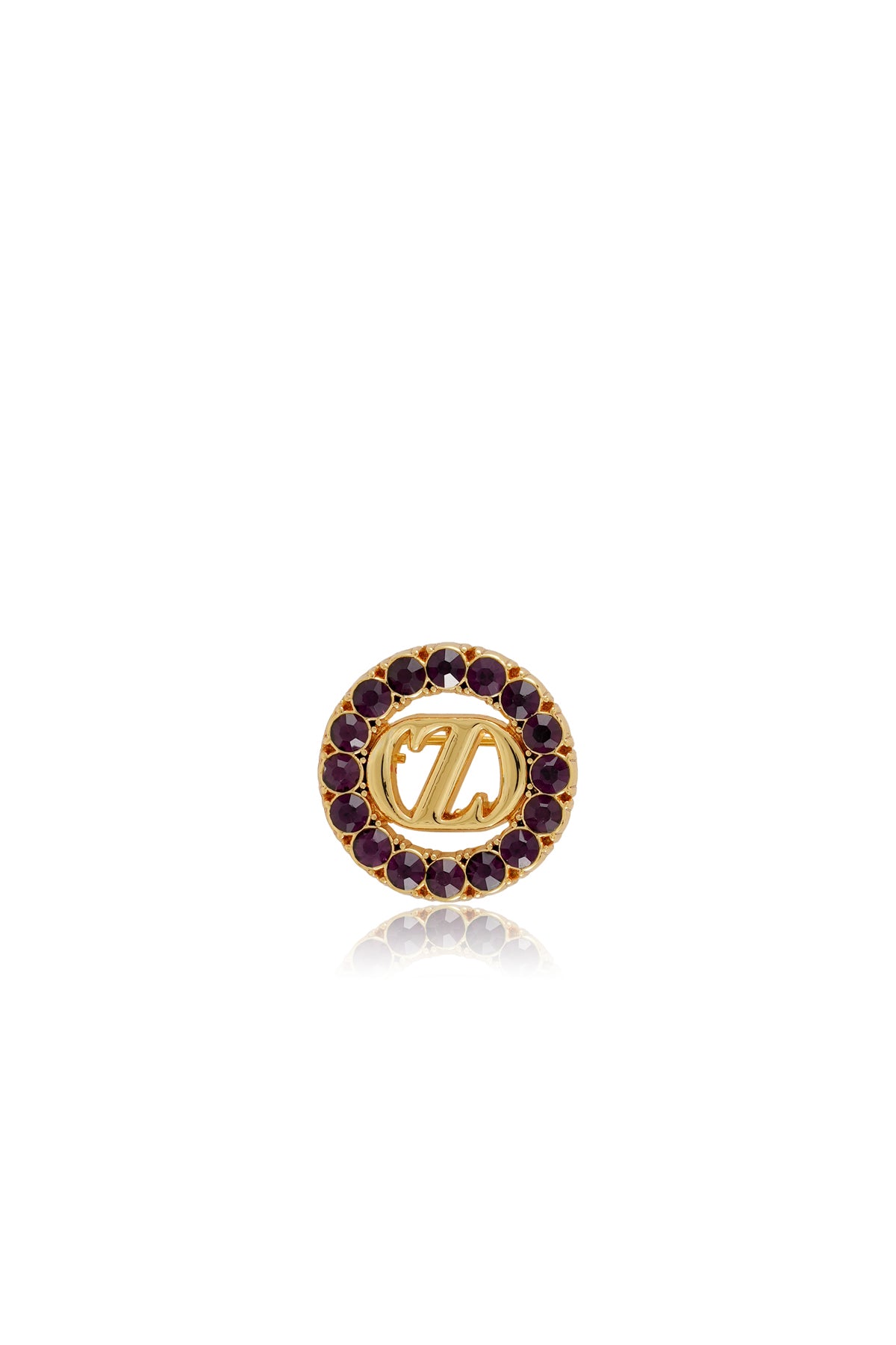 Zinitial Pin Brooch - Amethyst Gold