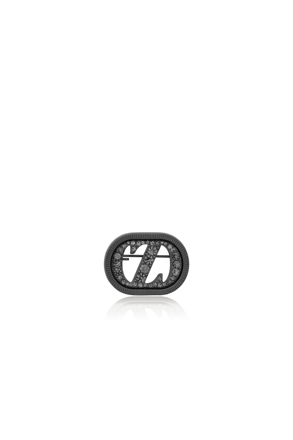 Zinitial Textured Brooch - Black