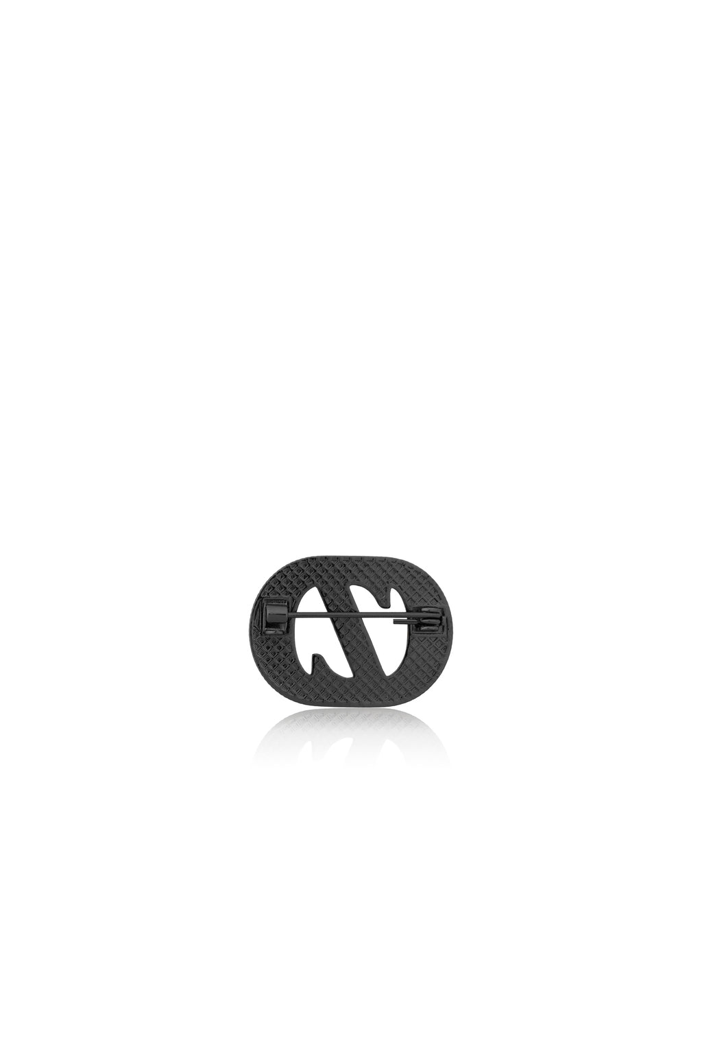 Zinitial Textured Brooch - Black