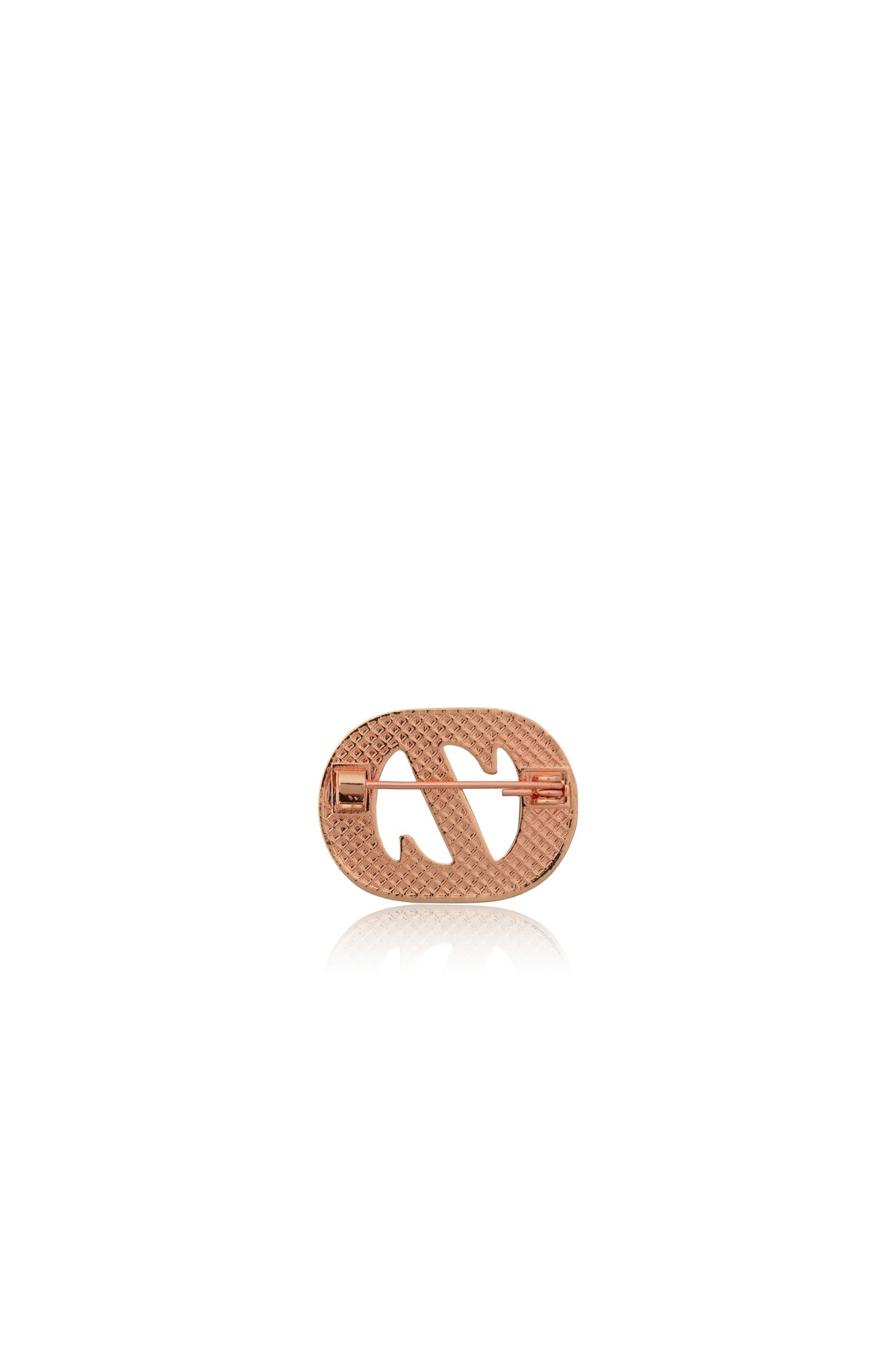 Zinitial Textured Brooch - Coral