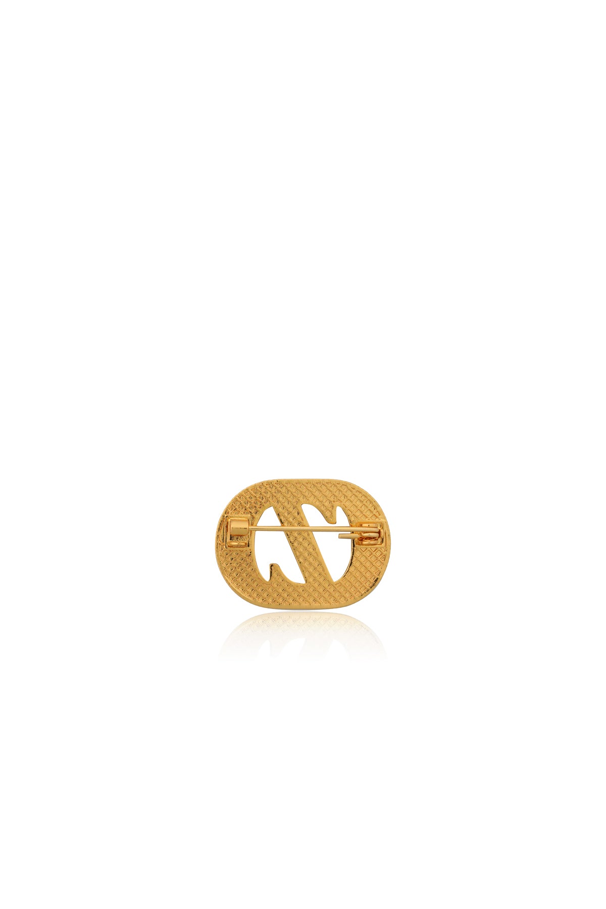 Zinitial Textured Brooch - Gold