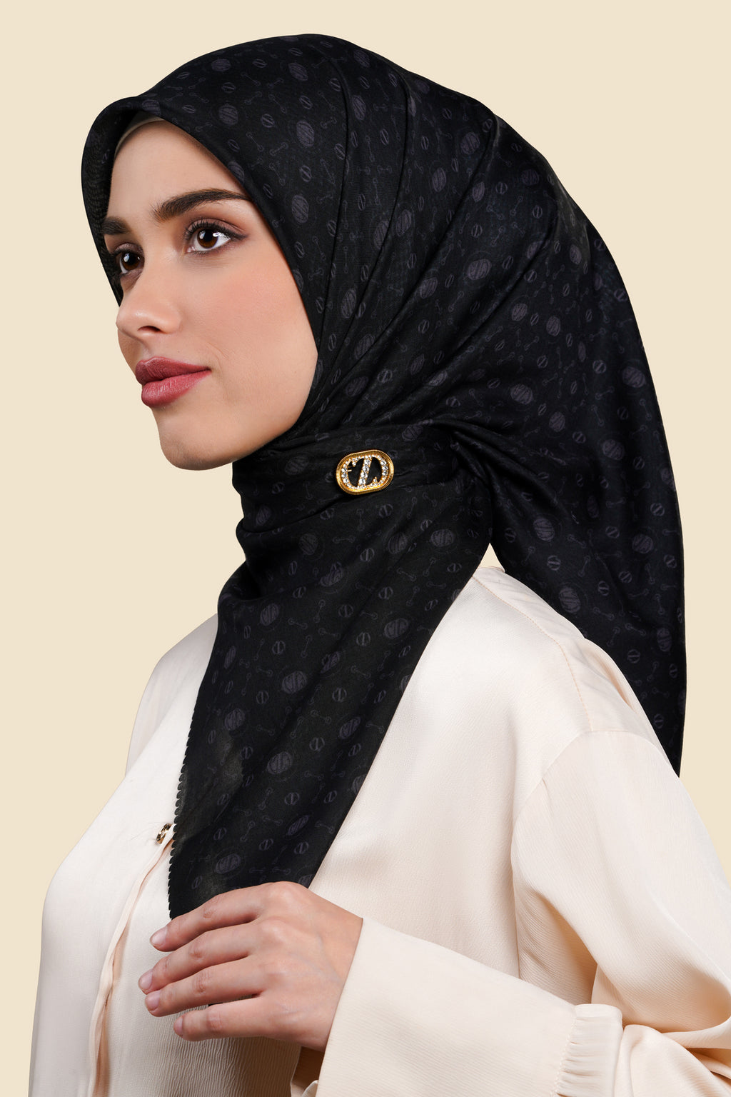 Zinitial Textured Brooch - Gold