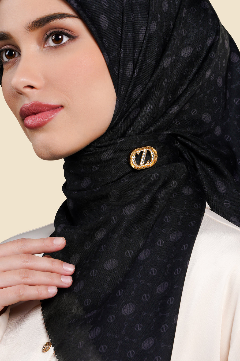 Zinitial Textured Brooch - Gold