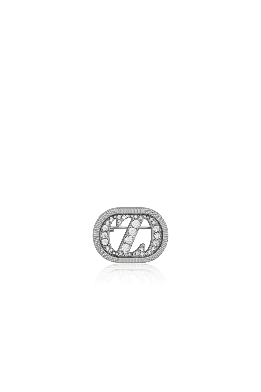 Zinitial Textured Brooch - Silver