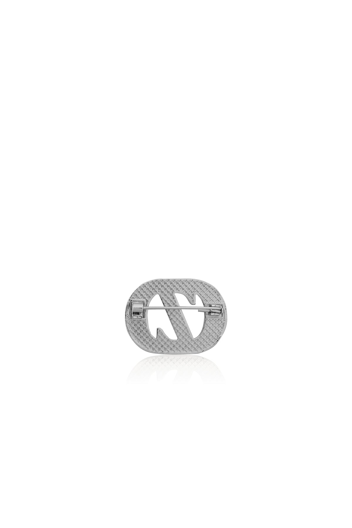 Zinitial Textured Brooch - Silver
