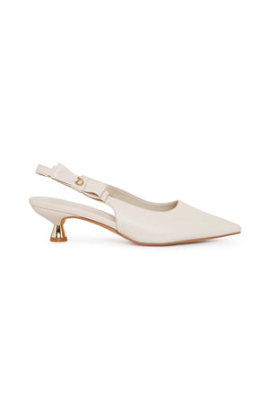 Jenna Bow Heels - Chalk