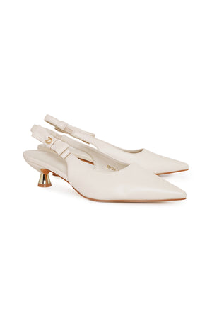 Jenna Bow Heels - Chalk