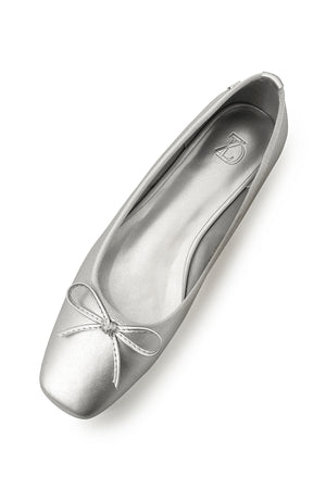 Poppy Flat Shoes - Silver