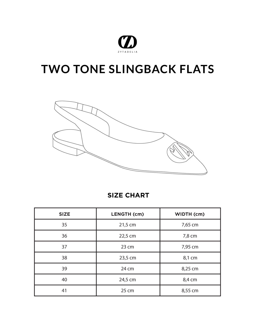 Two - Tone Slingback Flats - White