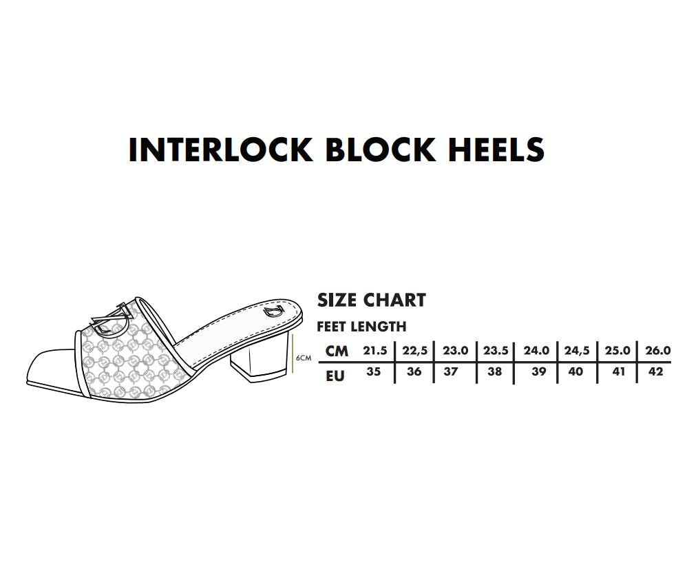 Interlock Size Chart Interlock Block Heels - Black - ZYTADELIA