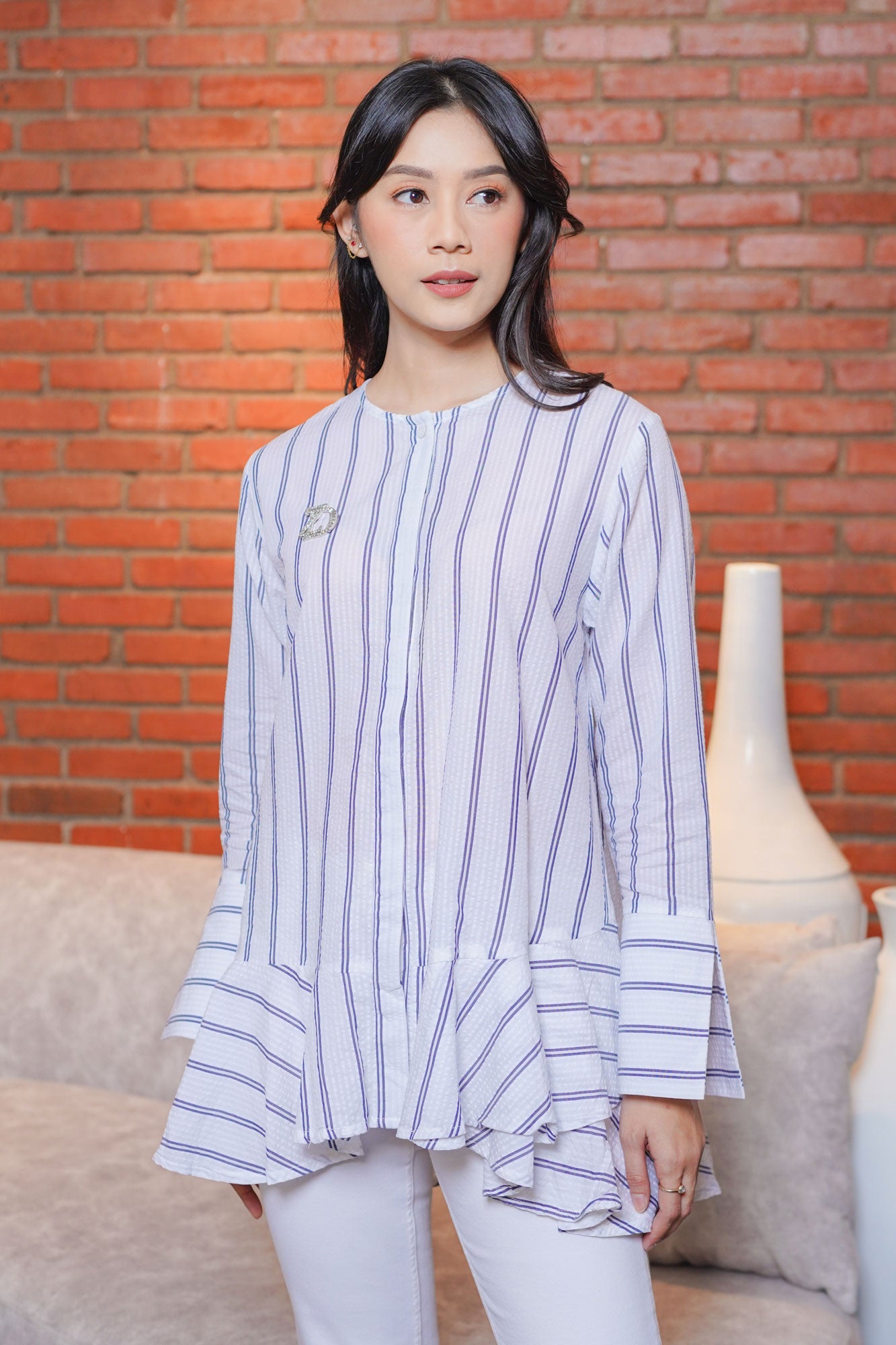 Hayra Stripe Shirt - Blue Stripe
